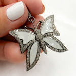 Load image into Gallery viewer, DP405A. Diamond Sterling Silver Butterfly Enamel Pendant
