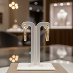 Load image into Gallery viewer, EHD57618. 14k Solid Yellow Gold Diamond Huggie Hoop Earrings