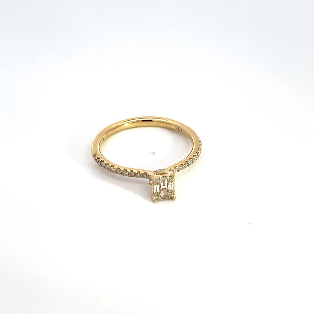14K Solid Gold Diamond Ring.