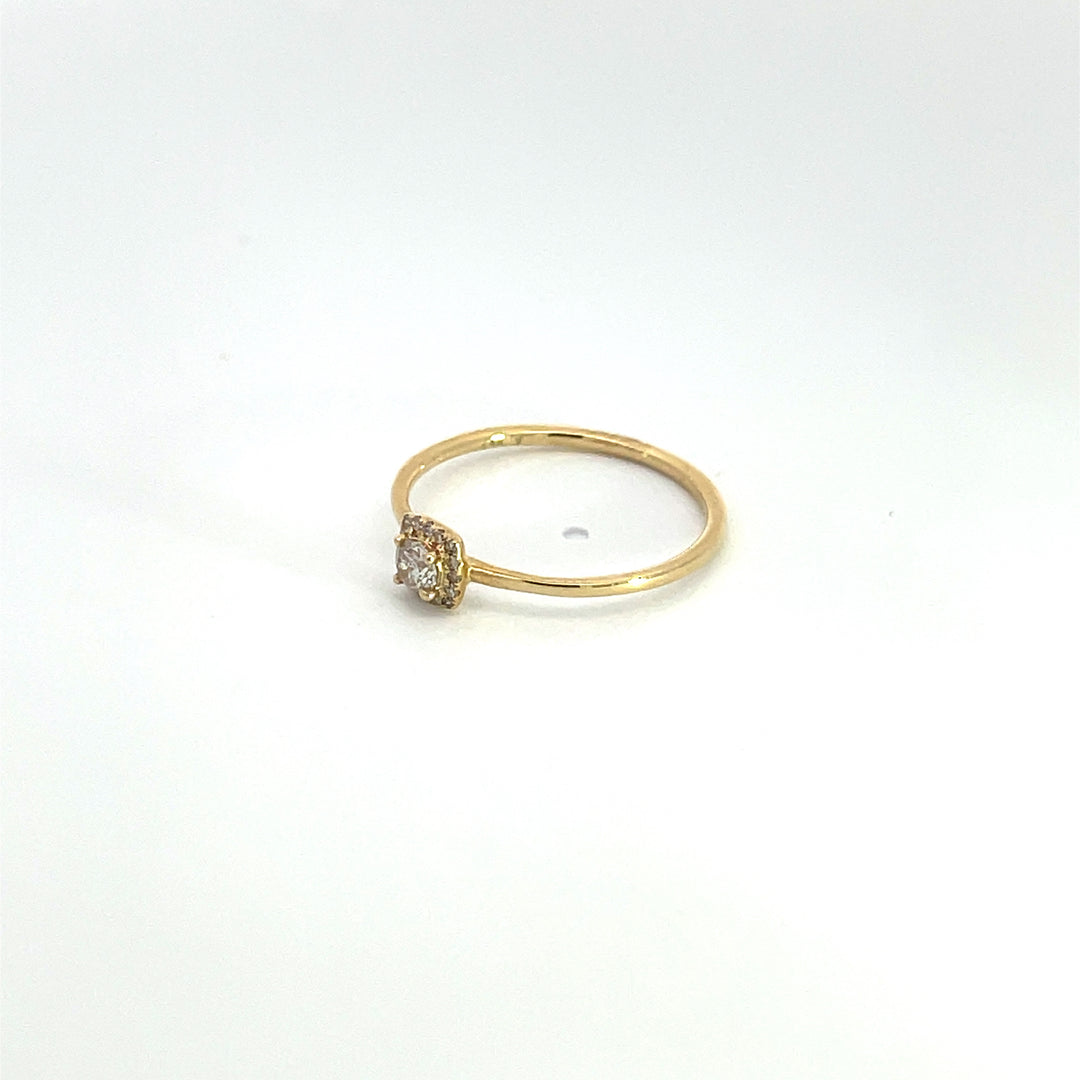 14K Solid Gold Diamond Square Ring. RFD16963