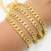 Gold Plated Sterling Silver Matte Curb Chain