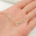 Load image into Gallery viewer, 14K Solid Gold Diamond Cluster Baguette Necklace. NT401724
