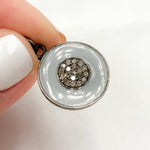 Load image into Gallery viewer, DC508A. Diamond Sterling Silver Round Enamel Pendant
