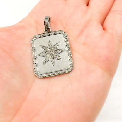 Sterling Silver Rectangle Star Pendant