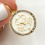 Load image into Gallery viewer, DP609A. Diamond Sterling Silver Round Cancer Zodiac Enamel Pendant
