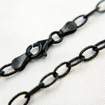 Load image into Gallery viewer, 80BR. Black Rhodium 925 Sterling Silver Textured Cable Necklace
