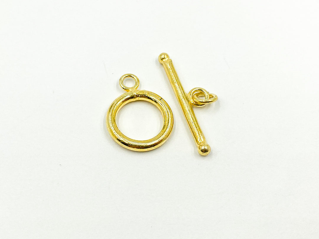 925 Sterling Silver Gold Plated Toggle Lock. 13mm. Toggle3GP