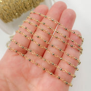 PYR36. Pyrite Gold Plated Sterling Silver Wire Chain