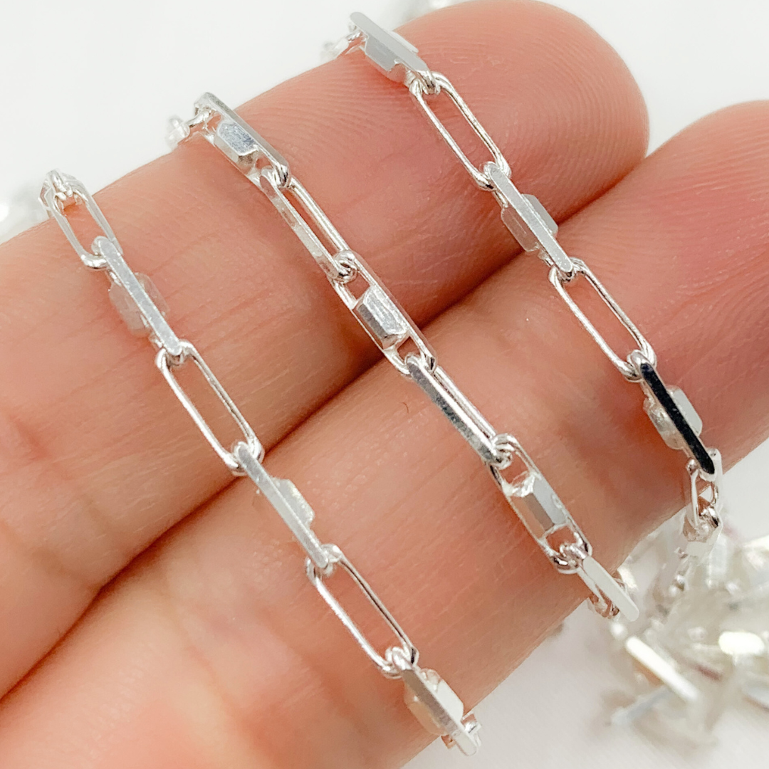 925 Sterling Silver Diamond Cut Oval Link Chain. X36SS