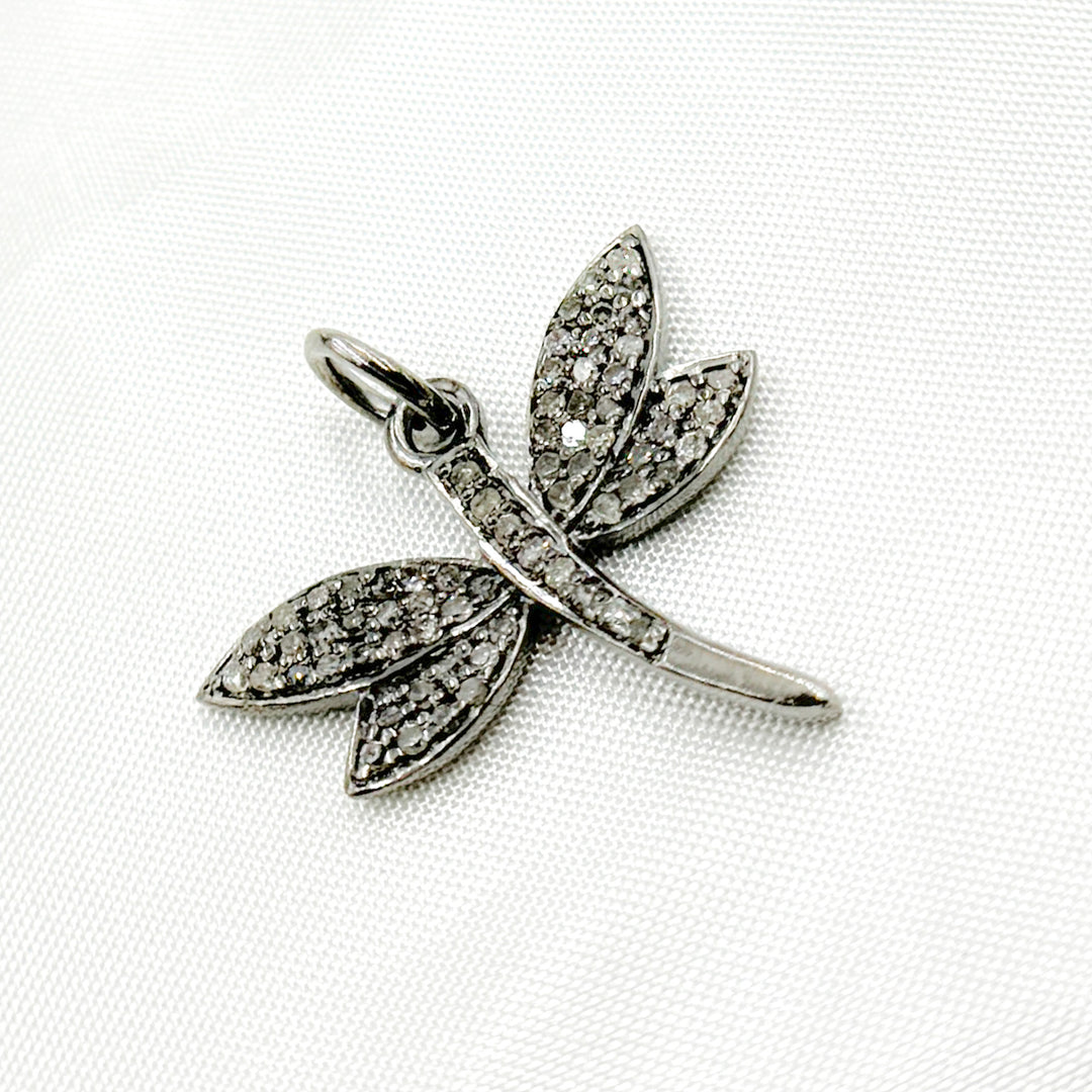 DC419. Diamond Sterling Silver Dragonfly Pendant