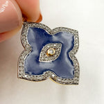 Load image into Gallery viewer, DP041A. Diamond Sterling Silver Flower Shape Enamel Pendant with Gemstone
