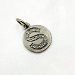 Load image into Gallery viewer, DC078. Diamond Sterling Silver Letter &quot;S&quot; Round Charm
