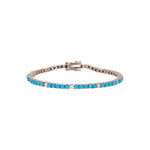 Load image into Gallery viewer, BTI65402TQ. 14K Solid Gold Diamond and Turquoise Bracelet