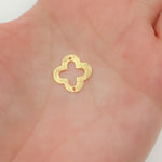 Load image into Gallery viewer, GPBS17. 15mm Gold-plated Sterling Silver Brushed Flower Connector
