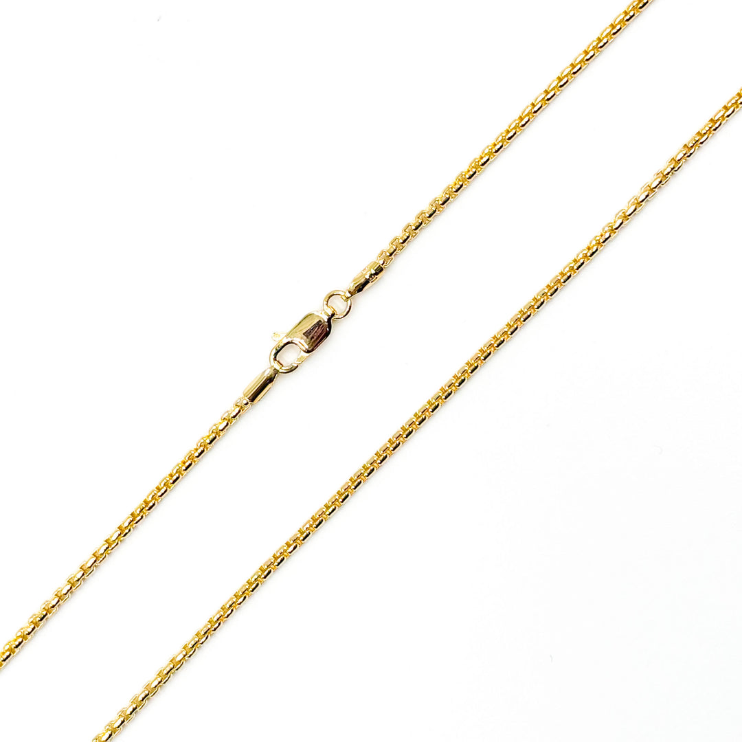 100KV0934000. 14k Solid Yellow Gold Venetian Box Link Necklace