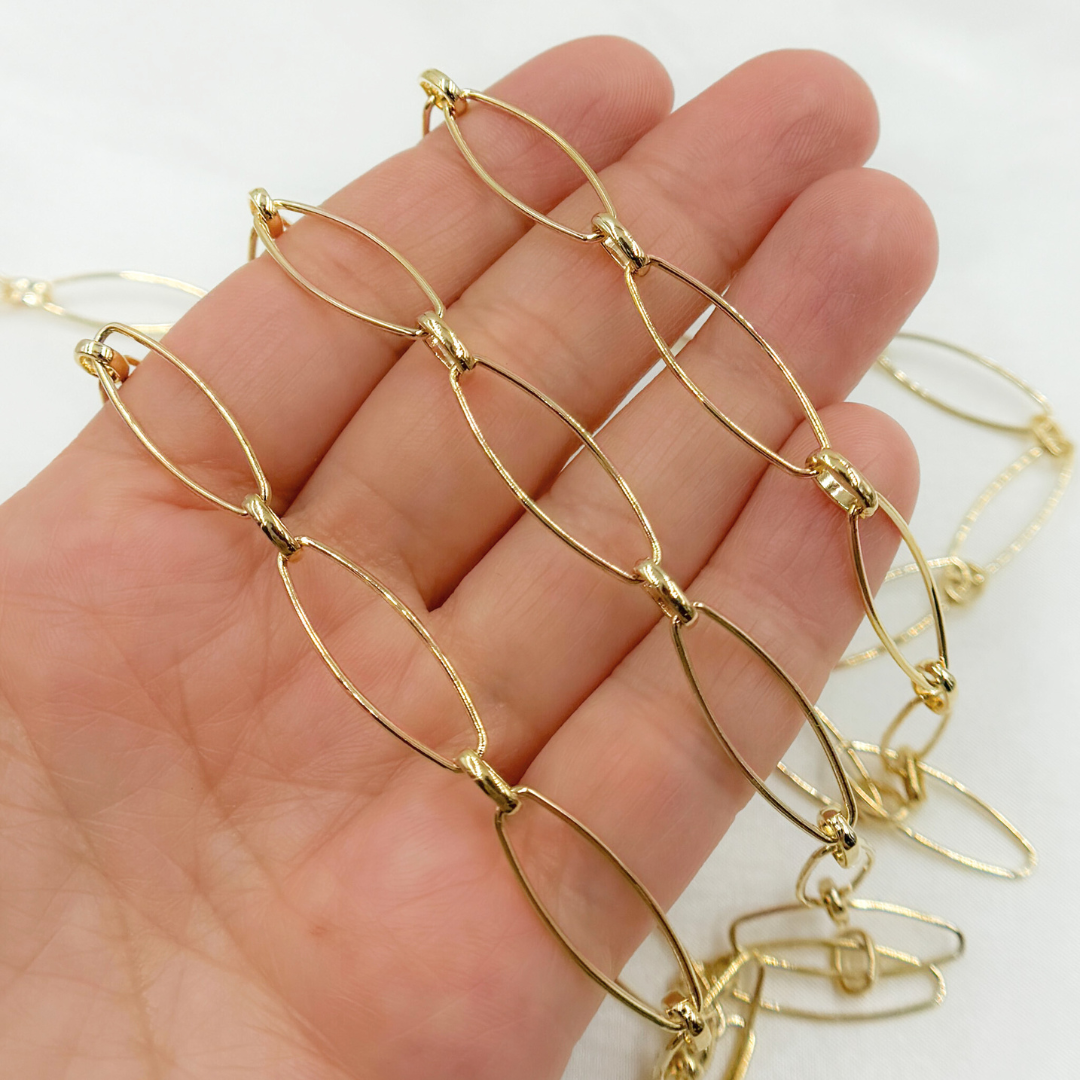 Gold Plated Sterling Silver Long & Short Oval Links