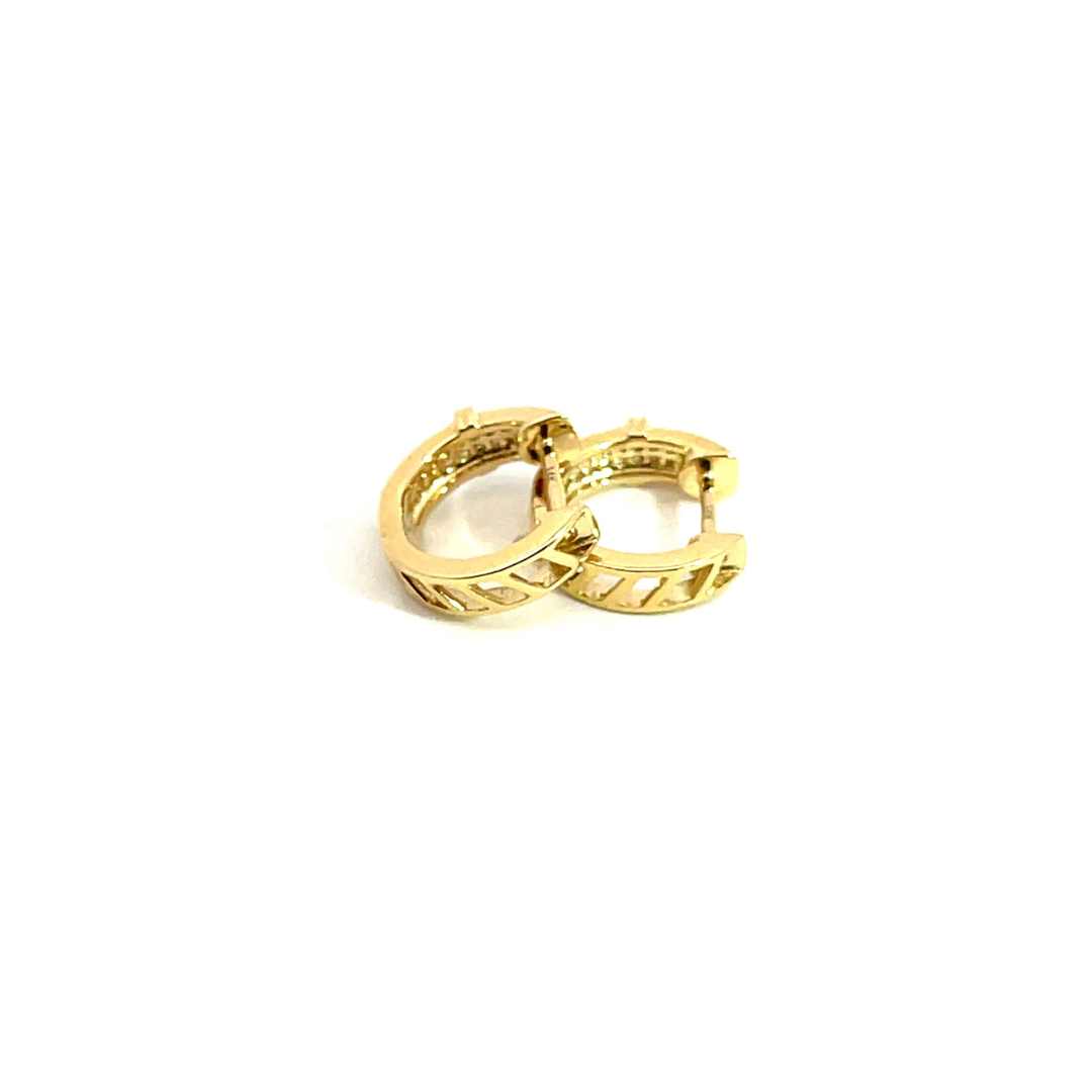 EHE56968Y. 14k Solid Gold Diamond Hoops