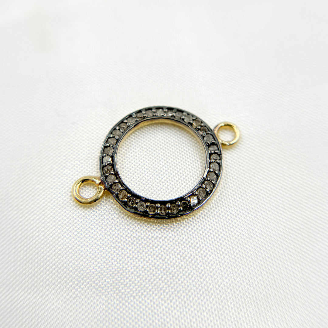 DC883. Diamond & Sterling Silver Round Connector