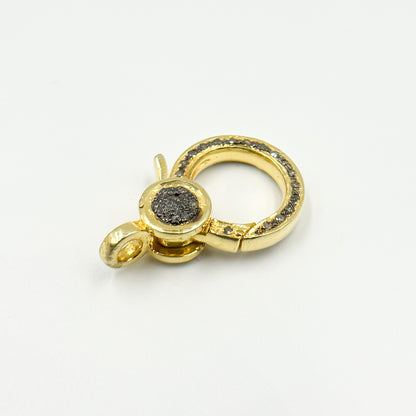 Diamond Sterling Silver Round Trigger Clasp