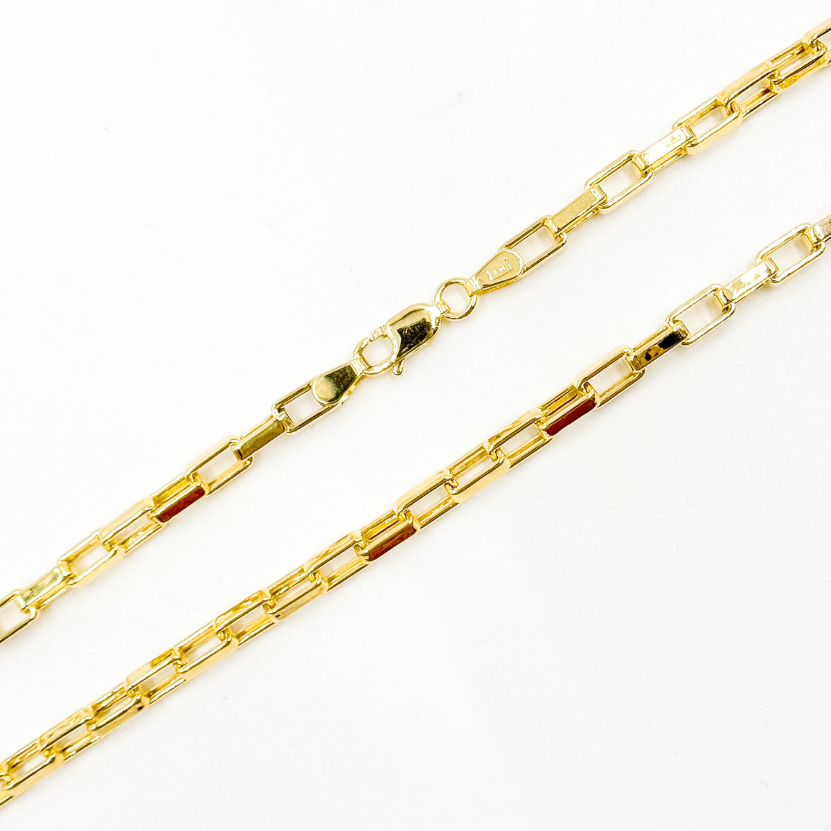 075HVI0164000. 14K Solid Gold Box Link Chain
