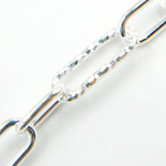 Load image into Gallery viewer, 925 Sterling Silver Diamond Cut &amp; 3 Smooth Links Paper Clip Chain. V143SS
