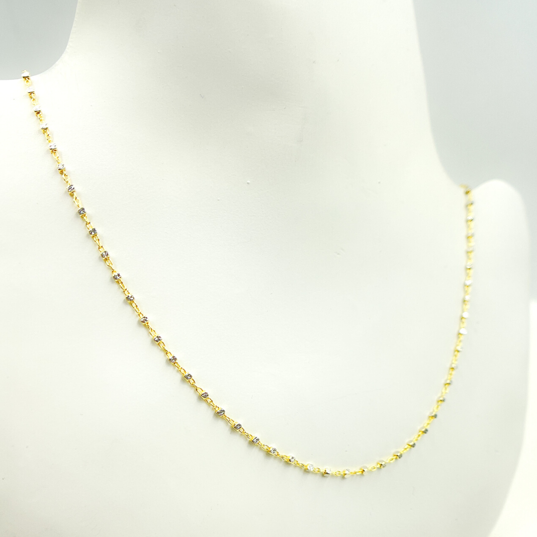 029R02S0QT4P5B958. 14K Solid Yellow Gold Satellite Cubes Chains