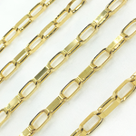 Load image into Gallery viewer, 925 Sterling Silver Gold Plated Rectangular Link Chain. Y76GP
