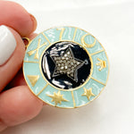 Load image into Gallery viewer, DP530A. Diamond Sterling Silver Round Star Enamel Pendant
