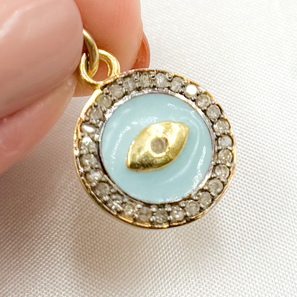 Shop Sterling Silver Round Eye Enamel Charms