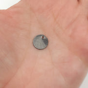 10MM Black Rhodium Sterling Silver Brushed Round Flat Disc Charm with a Single Hole