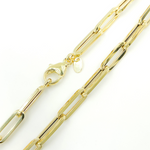 Load image into Gallery viewer, 14K08 Bracelet. 14K Solid Gold Flat Paperclip Bracelet
