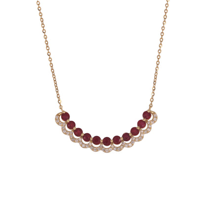 NFD72909. 14K Solid Gold Diamond and Gemstone Necklace