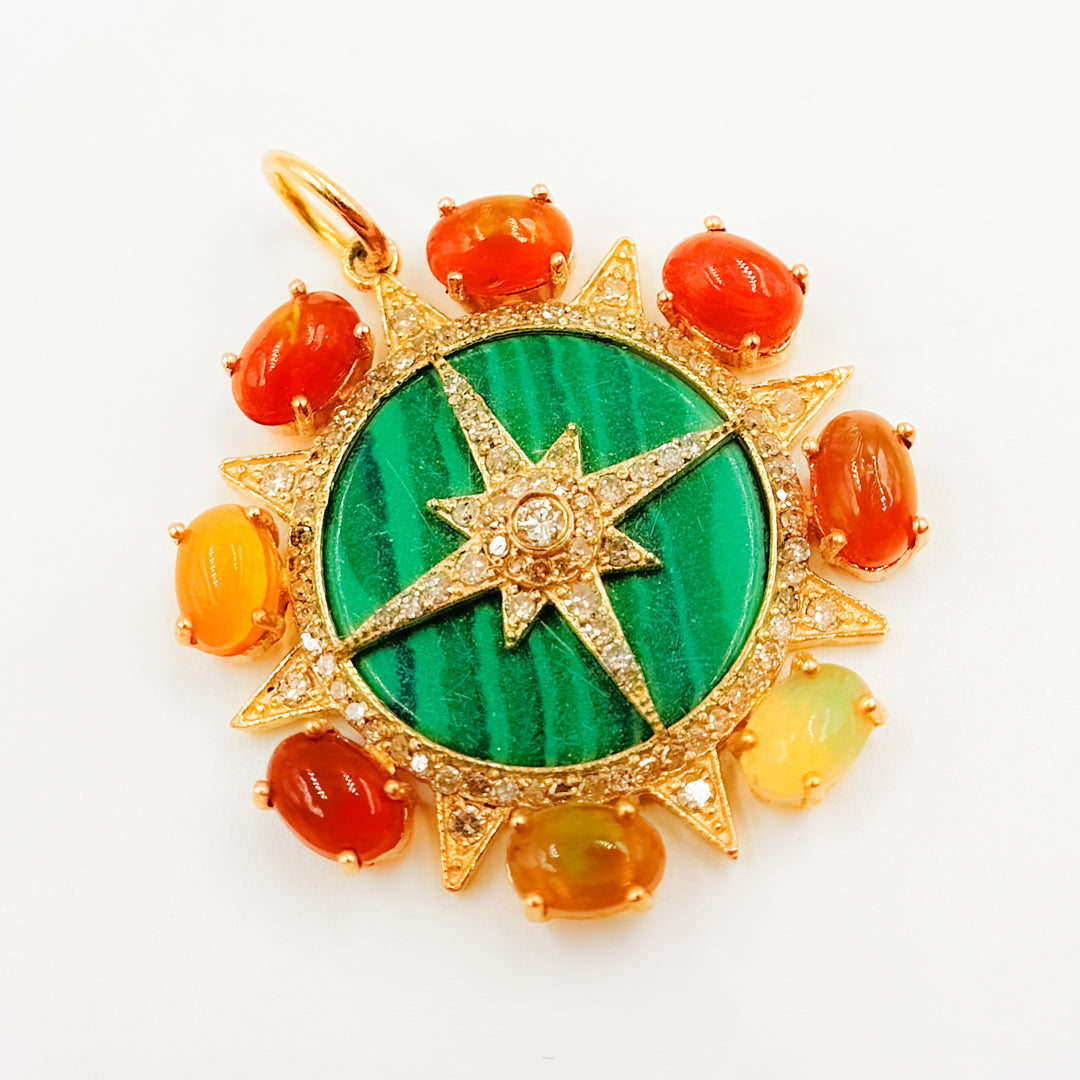 14K Gold Round Pendant