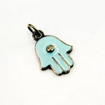 Load image into Gallery viewer, DC597A. Diamond Sterling Silver Hamsa Enamel Charm
