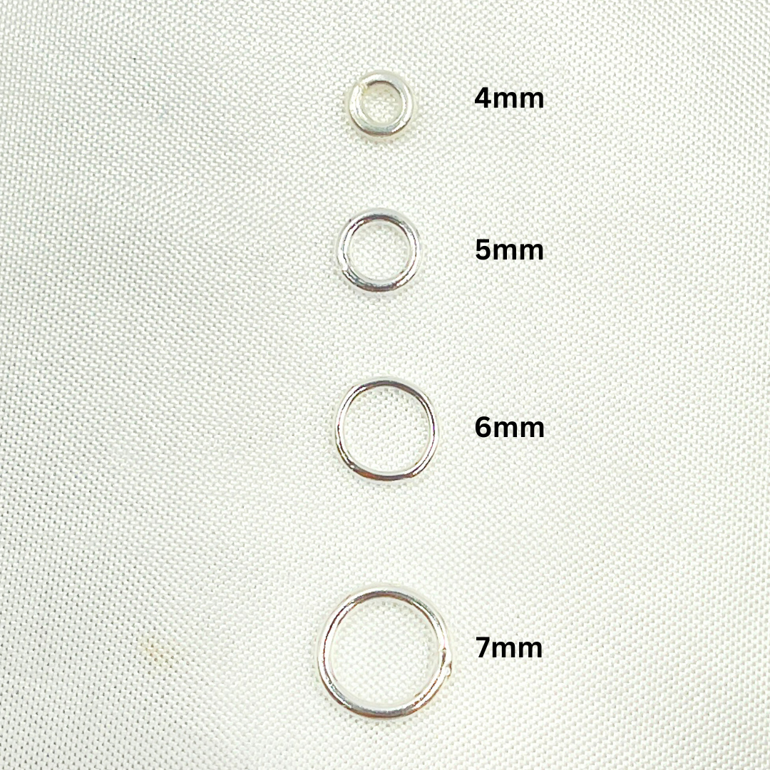 925 Sterling Silver Close Jump Rings 20 Gauge 6mm. 5004481C