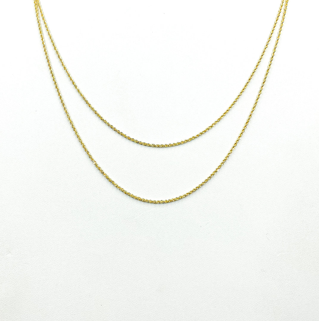 14k Solid Gold Rope Chain Necklace. 025CRDP0L8L