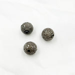 Load image into Gallery viewer, DC813. Black Rhodium 925 Sterling Silver Round Bead
