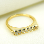 14K Solid Yellow Gold Diamond Ring.