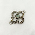 Load image into Gallery viewer, DC911. Diamond &amp; Sterling Silver Flower Connector with Gemstone
