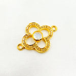 Load image into Gallery viewer, DC911. Diamond &amp; Sterling Silver Flower Connector with Gemstone
