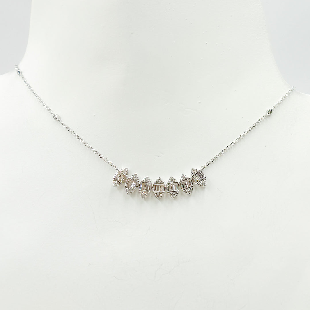 14K Solid Gold Diamond Necklace. NT403015