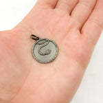 Load image into Gallery viewer, DP756. Diamond Sterling Silver Round Snake Pendant
