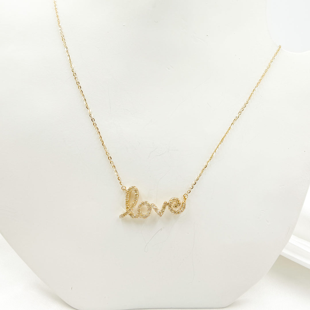 14K Solid Gold LOVE Word Diamond Necklace. NFF71569