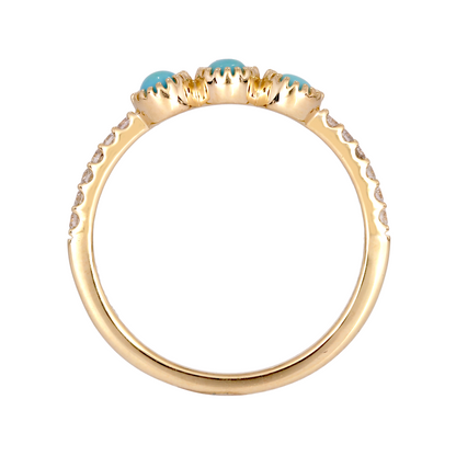Solid Gold Turquoise Band Rings