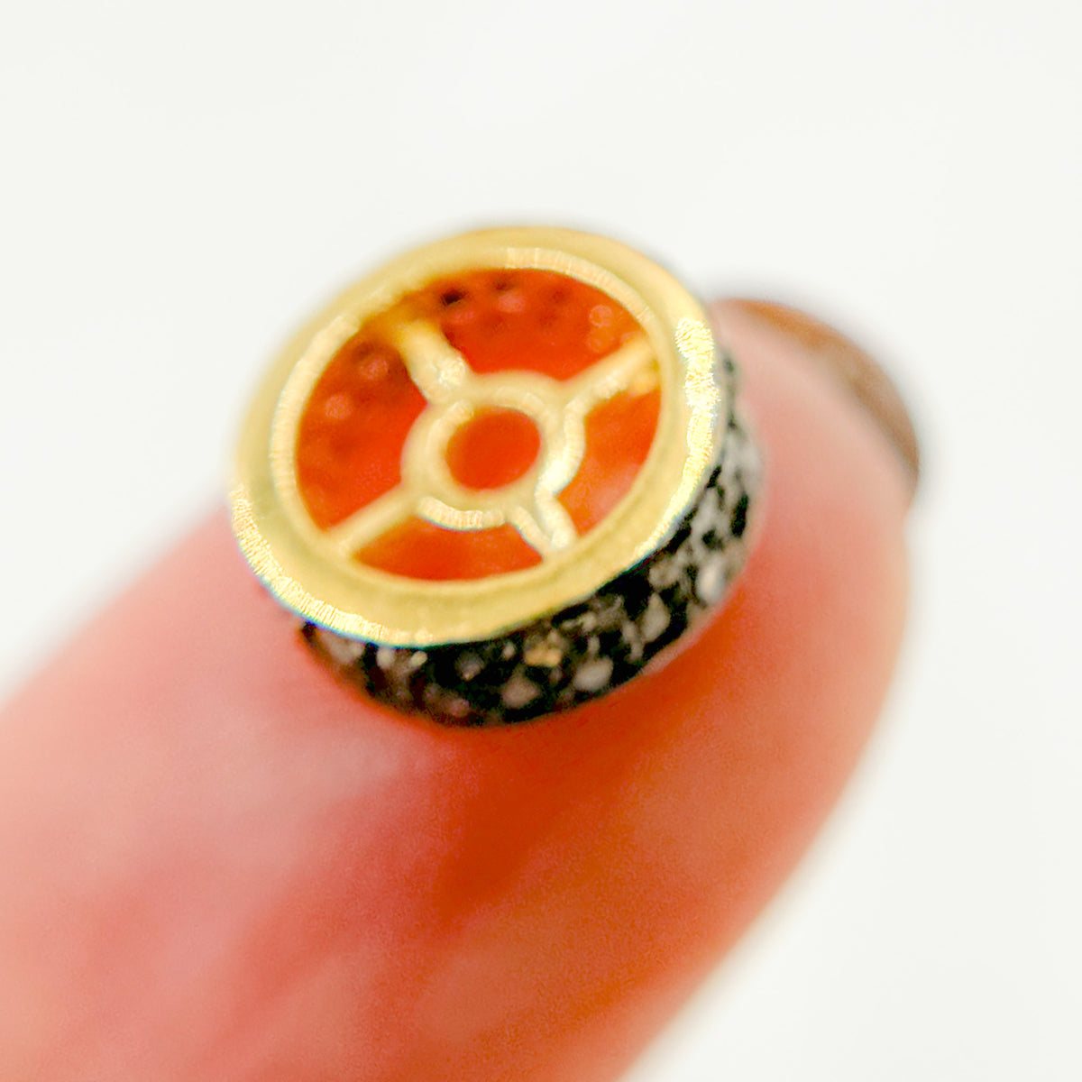 DC807. Diamond & Sterling Silver Spacer Bead