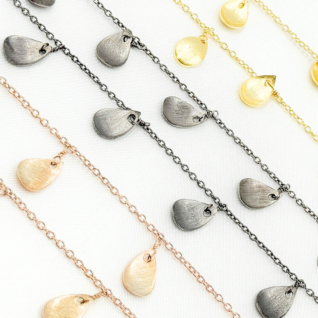 303PS. Sterling Silver Drop Dangle Wire Chain