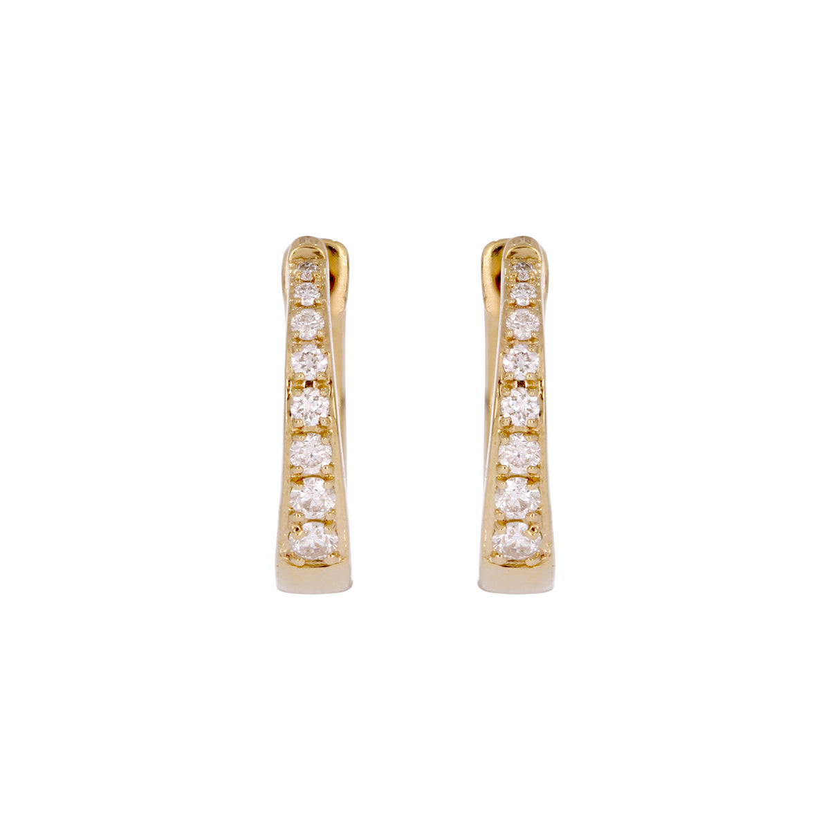 EHC57584. 14k Solid Gold Diamond Huggie Earrings
