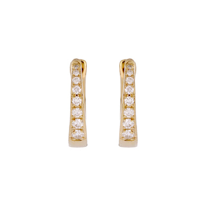 EHC57584. 14k Solid Gold Diamond Huggie Earrings