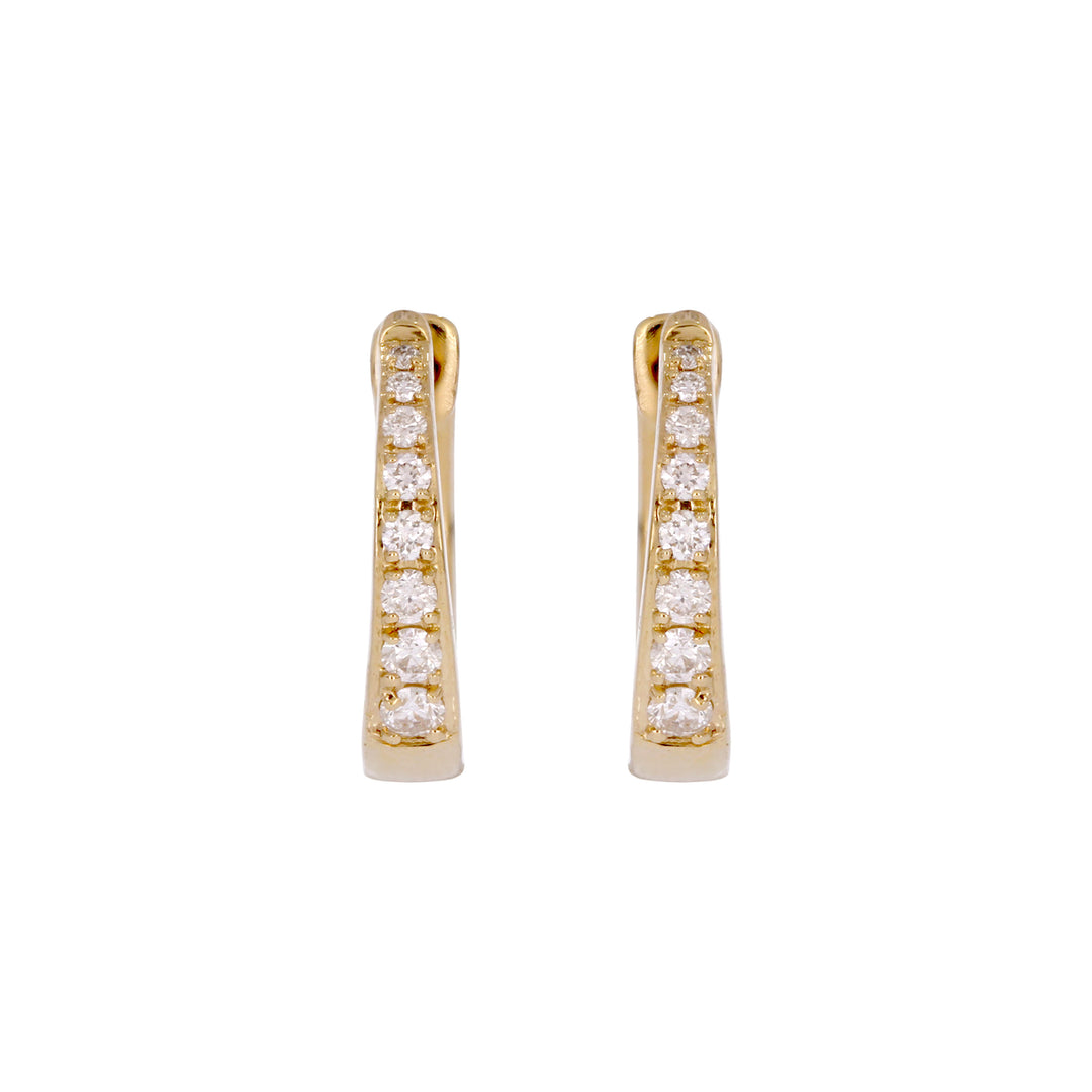 EHC57584. 14k Solid Gold Diamond Huggie Earrings