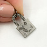 Load image into Gallery viewer, DC529. Diamond Sterling Silver Lock Pendant
